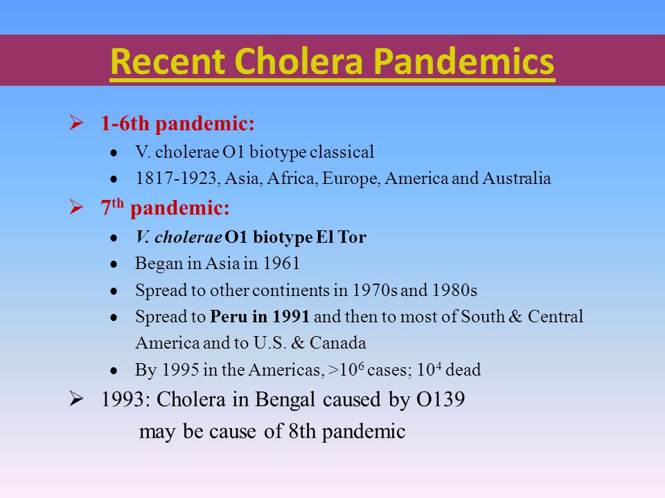 Cholera's seven pandemics